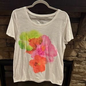 Women's American Eagle XL thin white floral tee
